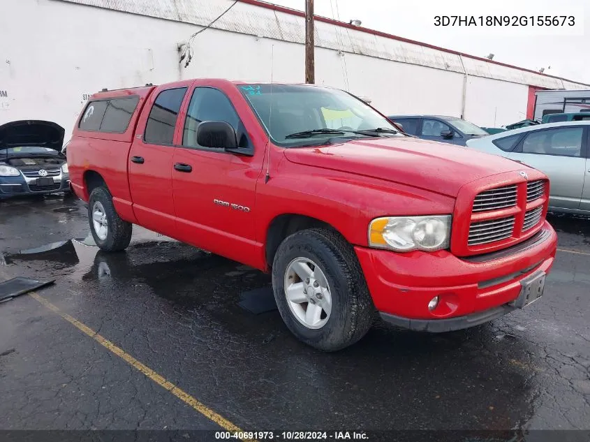 2002 Dodge Ram 1500 St VIN: 3D7HA18N92G155673 Lot: 40691973