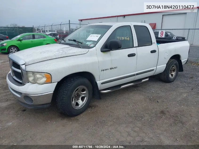 2002 Dodge Ram 1500 St VIN: 3D7HA18N42G110477 Lot: 40711766