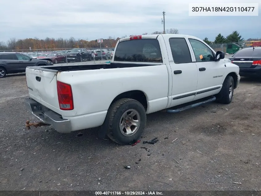 2002 Dodge Ram 1500 St VIN: 3D7HA18N42G110477 Lot: 40711766