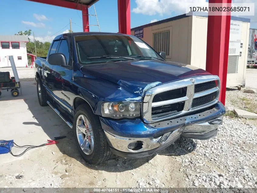 2002 Dodge Ram 1500 St VIN: 1D7HA18N02S685071 Lot: 40764151