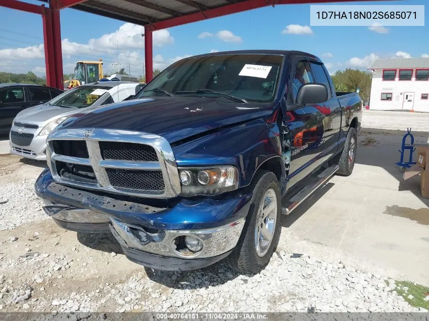 2002 Dodge Ram 1500 St VIN: 1D7HA18N02S685071 Lot: 40764151