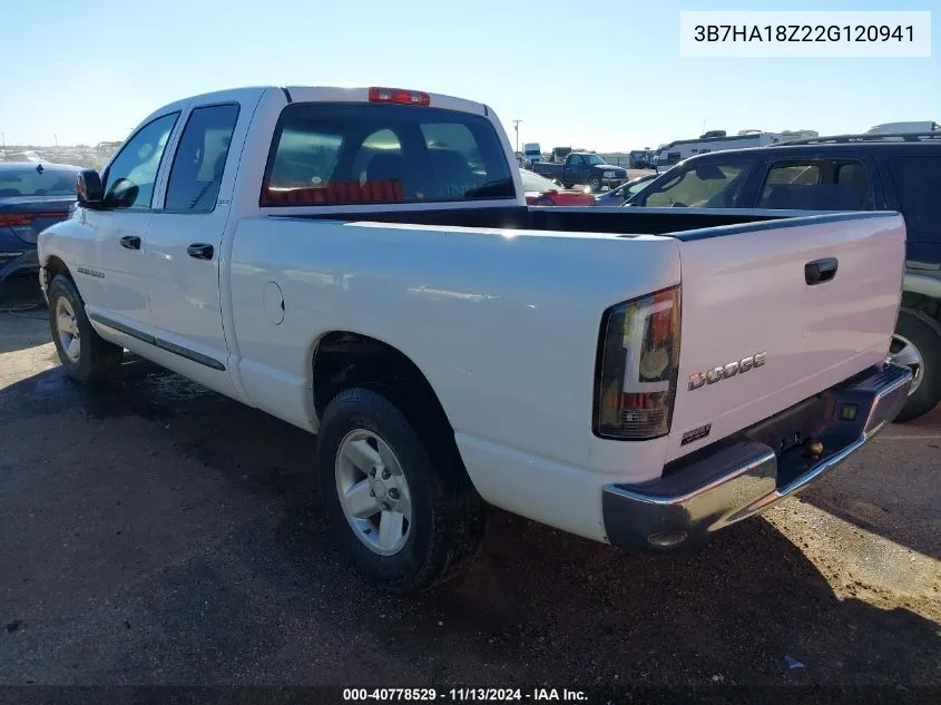 2002 Dodge Ram 1500 St VIN: 3B7HA18Z22G120941 Lot: 40778529