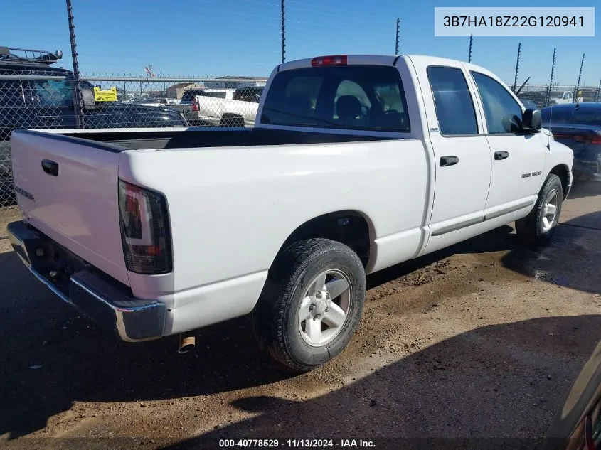 2002 Dodge Ram 1500 St VIN: 3B7HA18Z22G120941 Lot: 40778529