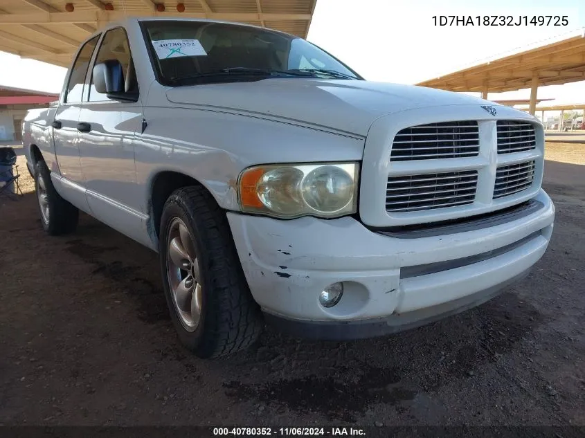 2002 Dodge Ram 1500 St VIN: 1D7HA18Z32J149725 Lot: 40780352