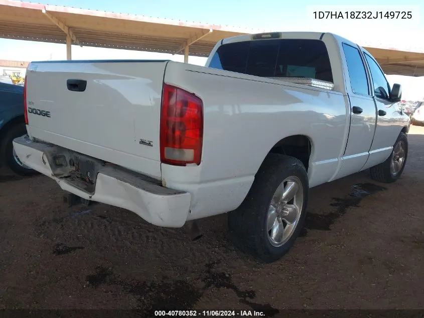 2002 Dodge Ram 1500 St VIN: 1D7HA18Z32J149725 Lot: 40780352