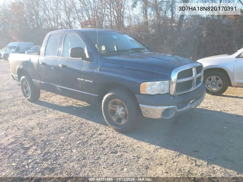 2002 Dodge Ram 1500 St VIN: 3D7HA18N82G170391 Lot: 40781595