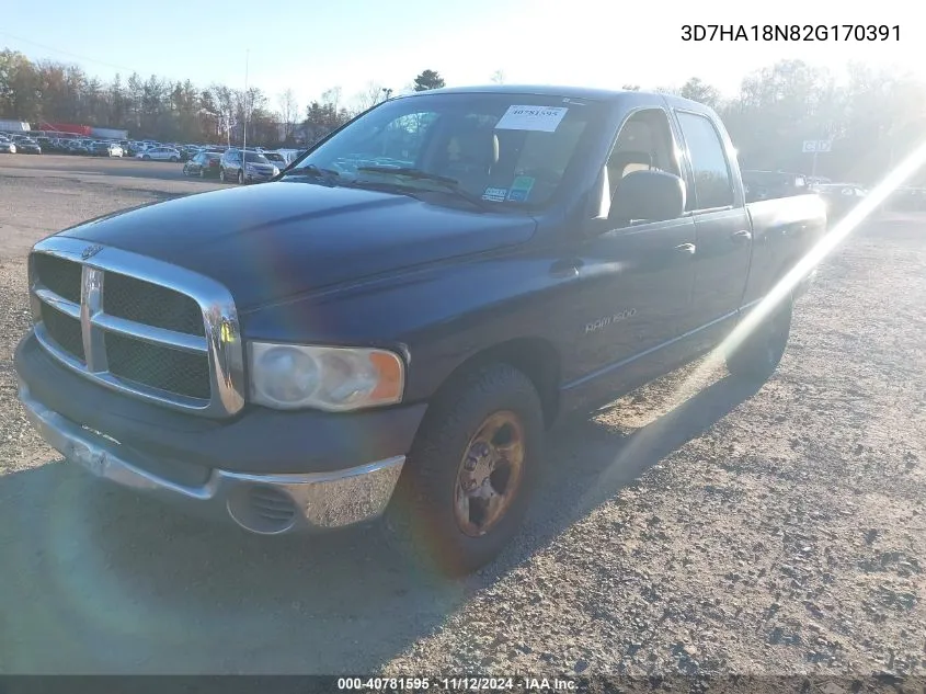 2002 Dodge Ram 1500 St VIN: 3D7HA18N82G170391 Lot: 40781595