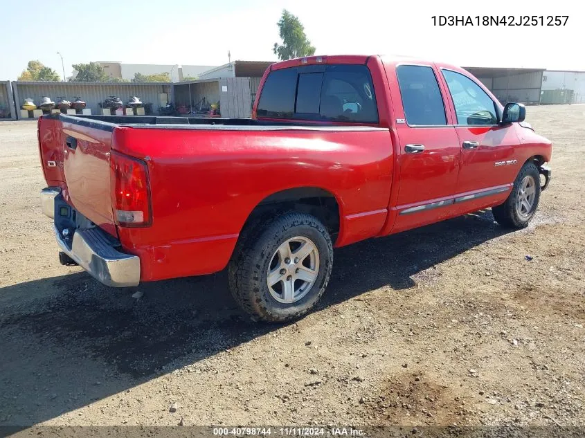 2002 Dodge Ram 1500 St VIN: 1D3HA18N42J251257 Lot: 40798744