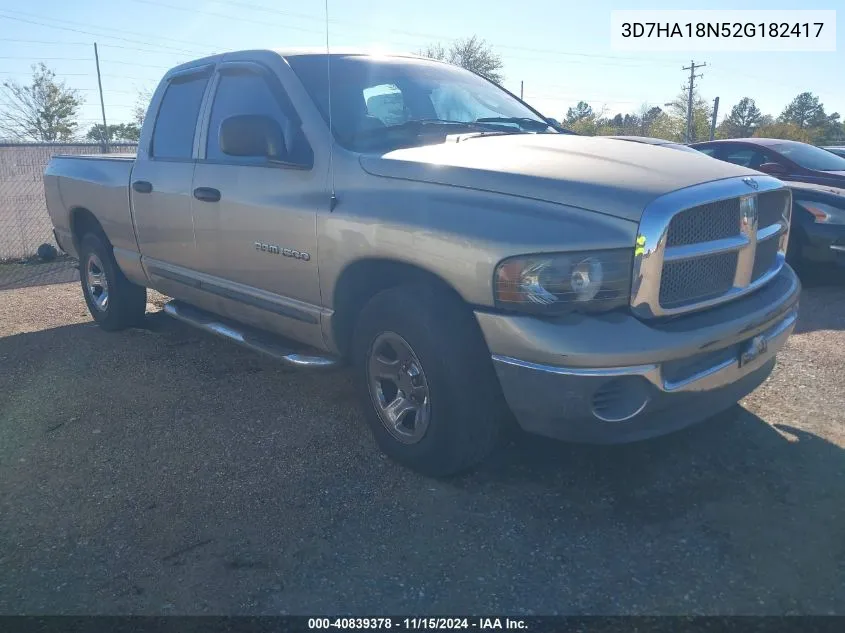 2002 Dodge Ram 1500 St VIN: 3D7HA18N52G182417 Lot: 40839378