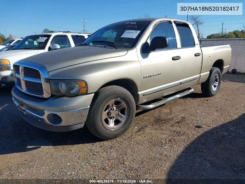 2002 Dodge Ram 1500 St VIN: 3D7HA18N52G182417 Lot: 40839378