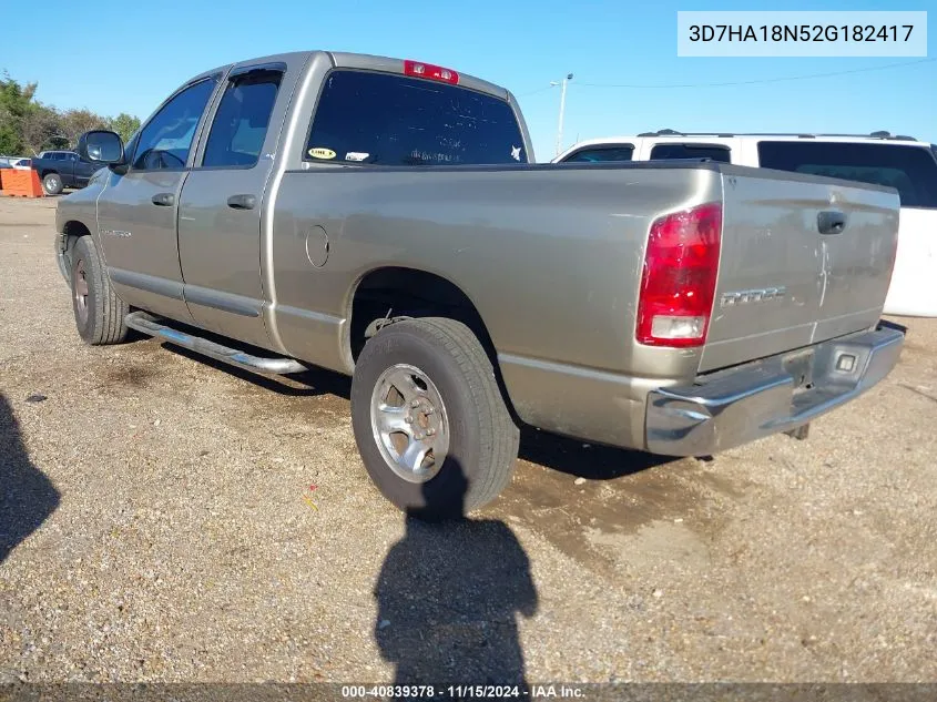 2002 Dodge Ram 1500 St VIN: 3D7HA18N52G182417 Lot: 40839378