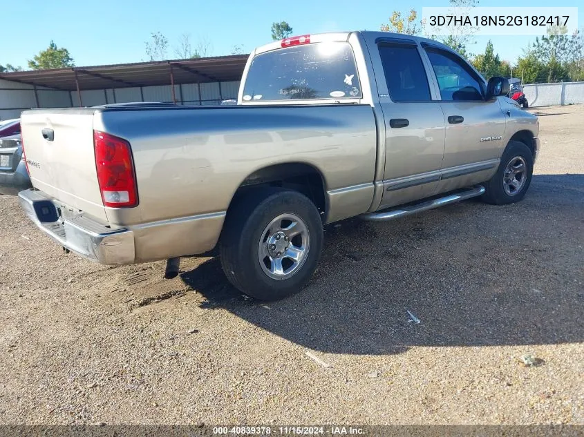 2002 Dodge Ram 1500 St VIN: 3D7HA18N52G182417 Lot: 40839378