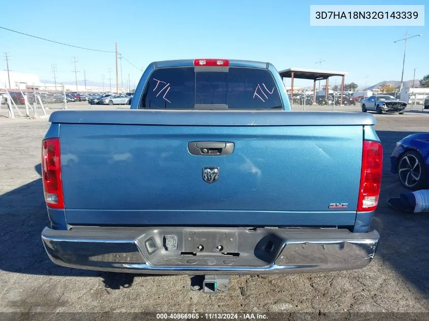 2002 Dodge Ram 1500 St VIN: 3D7HA18N32G143339 Lot: 40866965