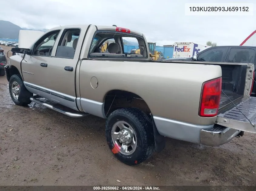 2003 Dodge Ram 2500 Slt/Laramie/St VIN: 1D3KU28D93J659152 Lot: 39250662