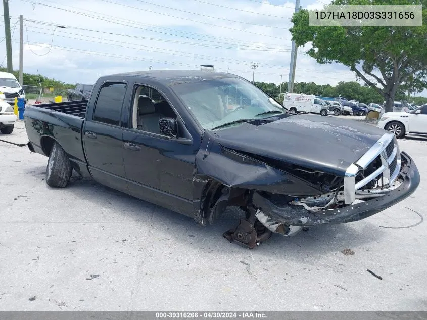 2003 Dodge Ram 1500 Slt/Laramie/St VIN: 1D7HA18D03S331656 Lot: 39316266