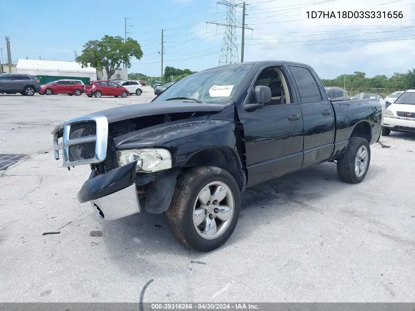 2003 Dodge Ram 1500 Slt/Laramie/St VIN: 1D7HA18D03S331656 Lot: 39316266