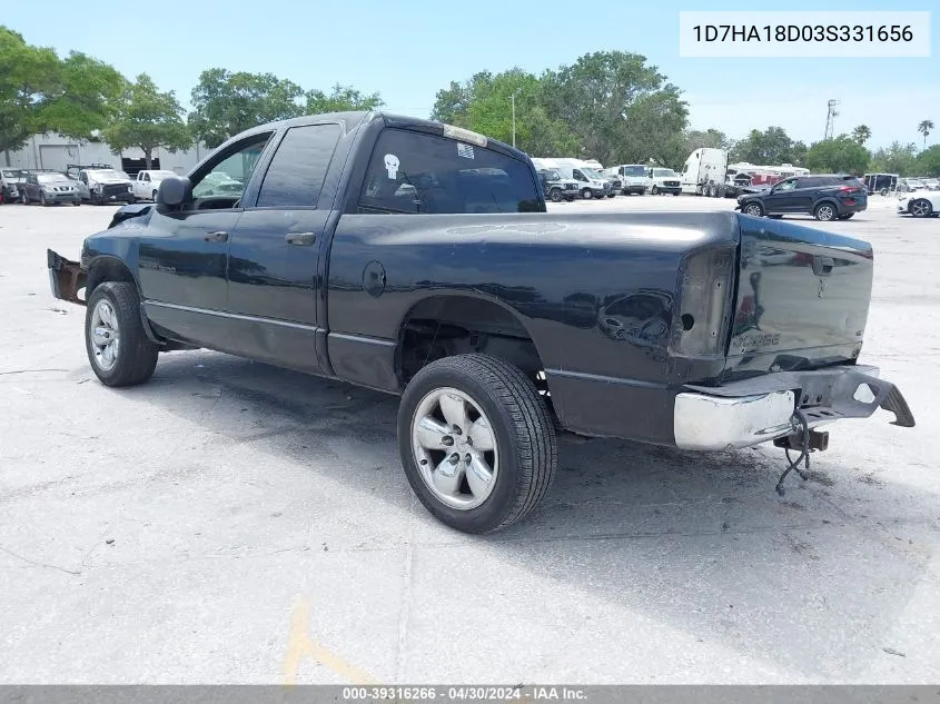 2003 Dodge Ram 1500 Slt/Laramie/St VIN: 1D7HA18D03S331656 Lot: 39316266