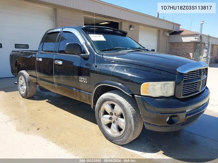 2003 Dodge Ram 1500 Slt/Laramie/St VIN: 1D7HU18Z03S113817 Lot: 39323550