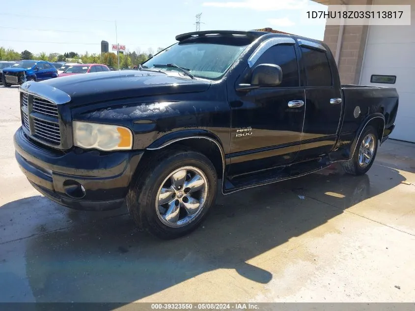 2003 Dodge Ram 1500 Slt/Laramie/St VIN: 1D7HU18Z03S113817 Lot: 39323550