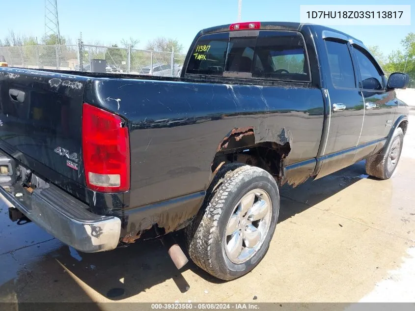 2003 Dodge Ram 1500 Slt/Laramie/St VIN: 1D7HU18Z03S113817 Lot: 39323550