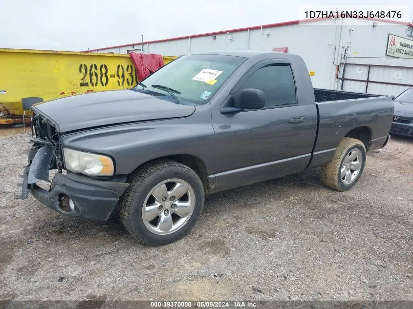 2003 Dodge Ram 1500 Slt/Laramie/St VIN: 1D7HA16N33J648476 Lot: 39370008