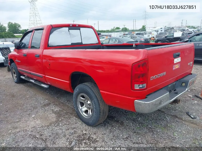 2003 Dodge Ram 1500 Slt/Laramie/St VIN: 1D7HU18D33J627851 Lot: 39585092