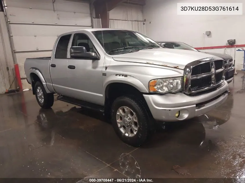 2003 Dodge Ram 2500 Slt/Laramie/St VIN: 3D7KU28D53G761614 Lot: 39708447