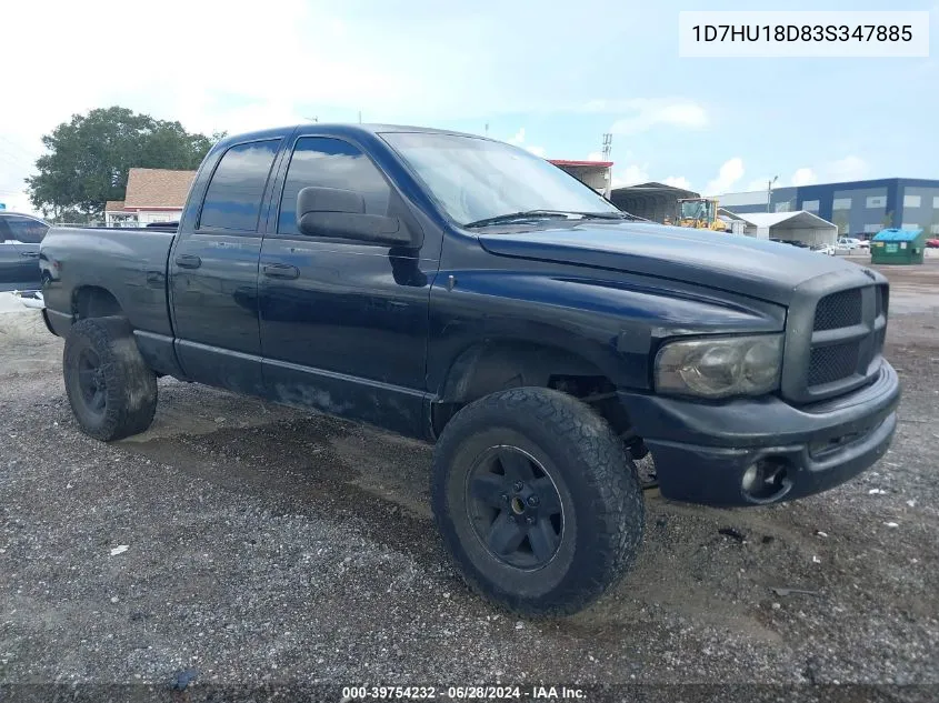 2003 Dodge Ram 1500 Slt/Laramie/St VIN: 1D7HU18D83S347885 Lot: 39754232