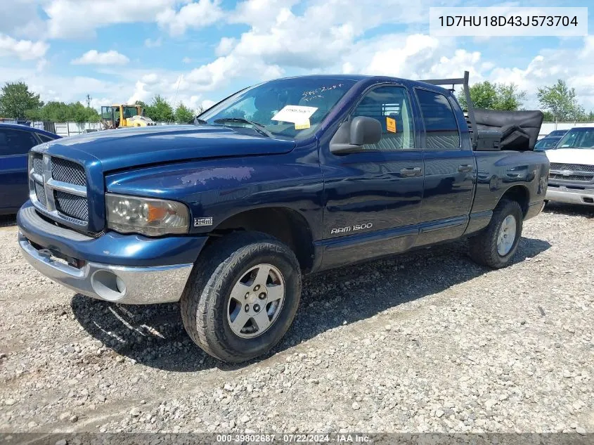 2003 Dodge Ram 1500 Slt/Laramie/St VIN: 1D7HU18D43J573704 Lot: 39802687