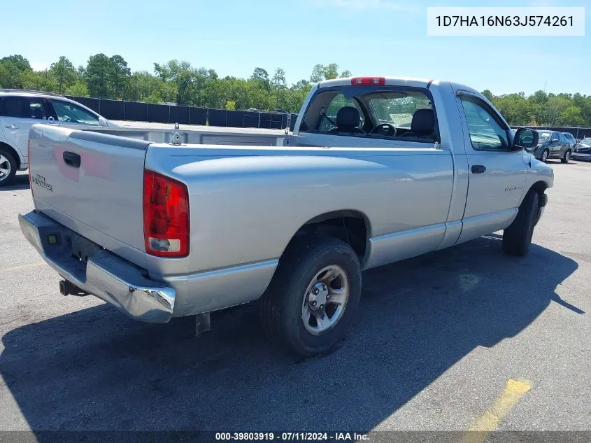 2003 Dodge Ram 1500 Slt/Laramie/St VIN: 1D7HA16N63J574261 Lot: 39803919