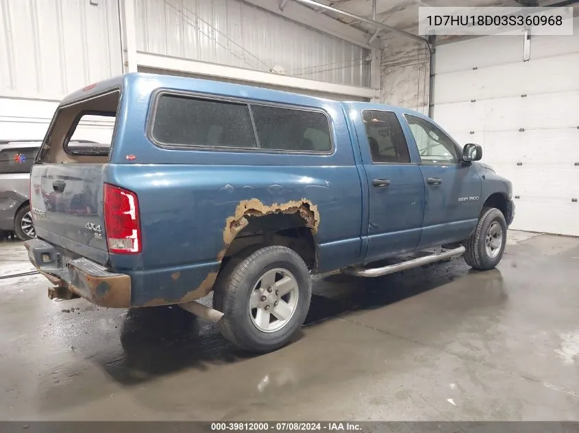 2003 Dodge Ram 1500 Slt/Laramie/St VIN: 1D7HU18D03S360968 Lot: 39812000