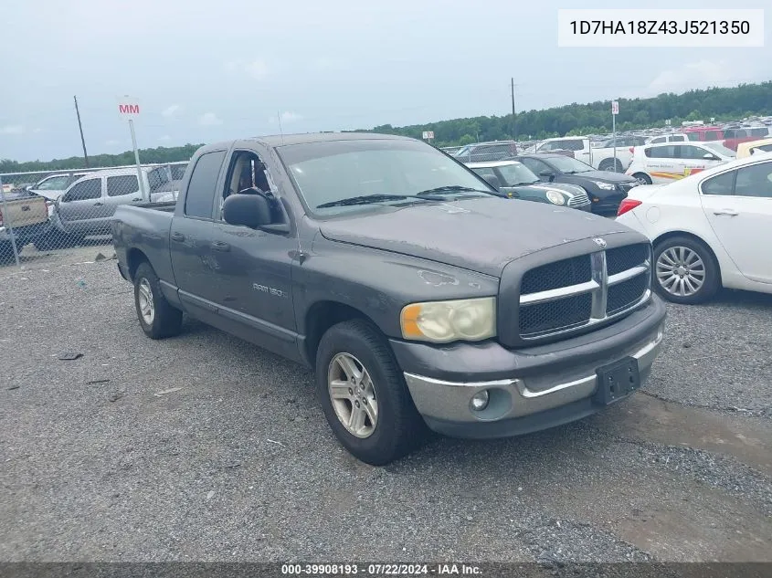 2003 Dodge Ram 1500 Slt/Laramie/St VIN: 1D7HA18Z43J521350 Lot: 39908193