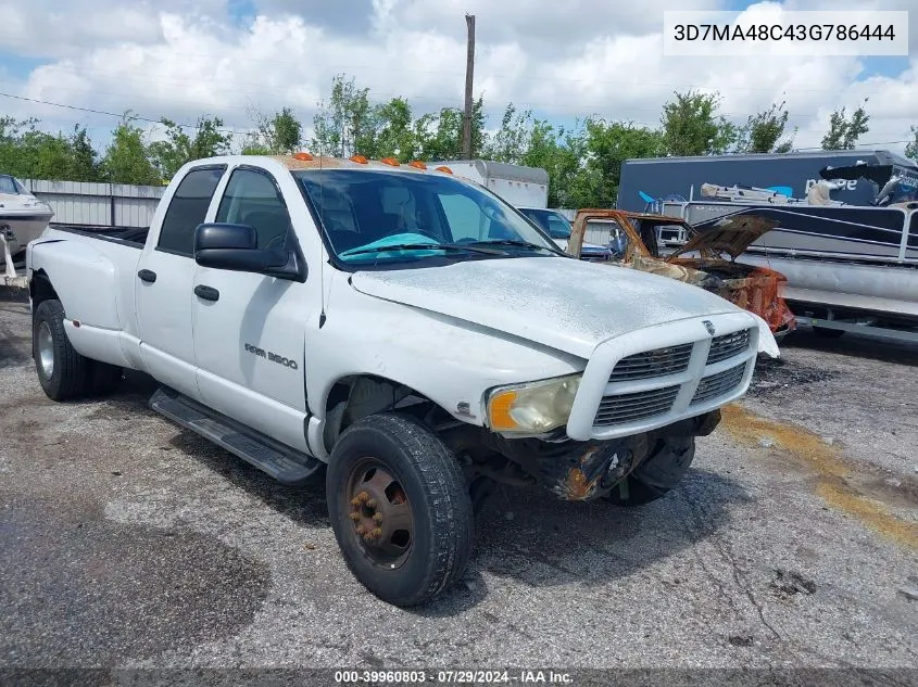 2003 Dodge Ram 3500 Slt/Laramie/St VIN: 3D7MA48C43G786444 Lot: 39960803