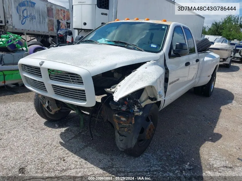 2003 Dodge Ram 3500 Slt/Laramie/St VIN: 3D7MA48C43G786444 Lot: 39960803