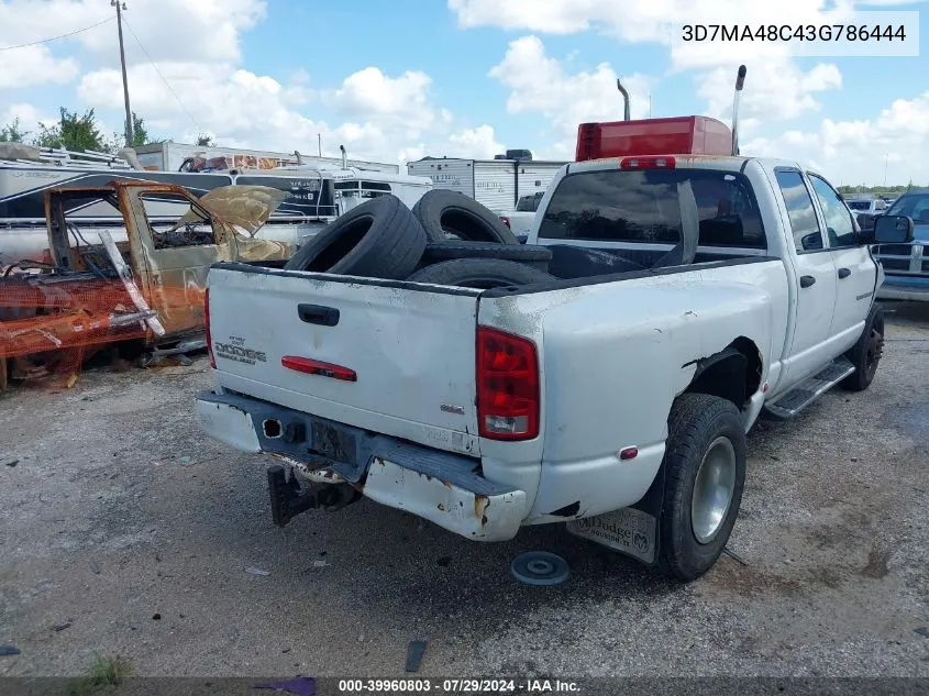 2003 Dodge Ram 3500 Slt/Laramie/St VIN: 3D7MA48C43G786444 Lot: 39960803