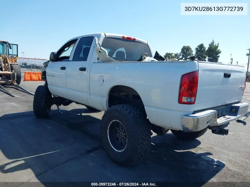 2003 Dodge Ram 2500 Slt/Laramie/St VIN: 3D7KU28613G772739 Lot: 39972246