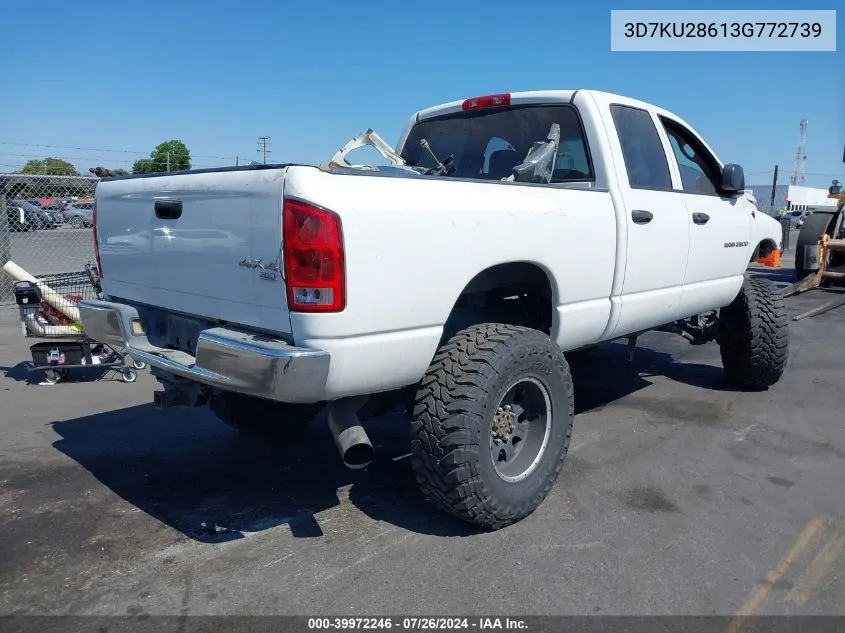 2003 Dodge Ram 2500 Slt/Laramie/St VIN: 3D7KU28613G772739 Lot: 39972246