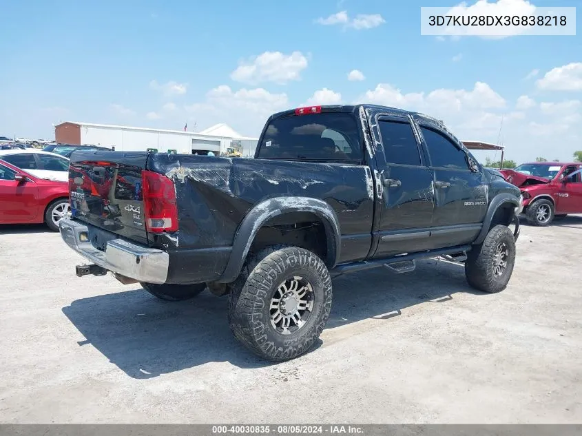 3D7KU28DX3G838218 2003 Dodge Ram 2500 Slt/Laramie/St