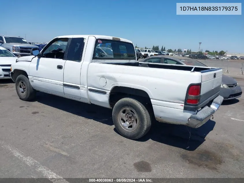 2003 Dodge Ram 1500 VIN: 1D7HA18N83S179375 Lot: 40038063