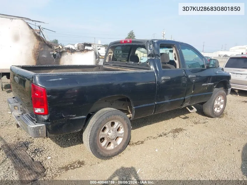 2003 Dodge Ram 2500 Slt/Laramie/St VIN: 3D7KU28683G801850 Lot: 40048759