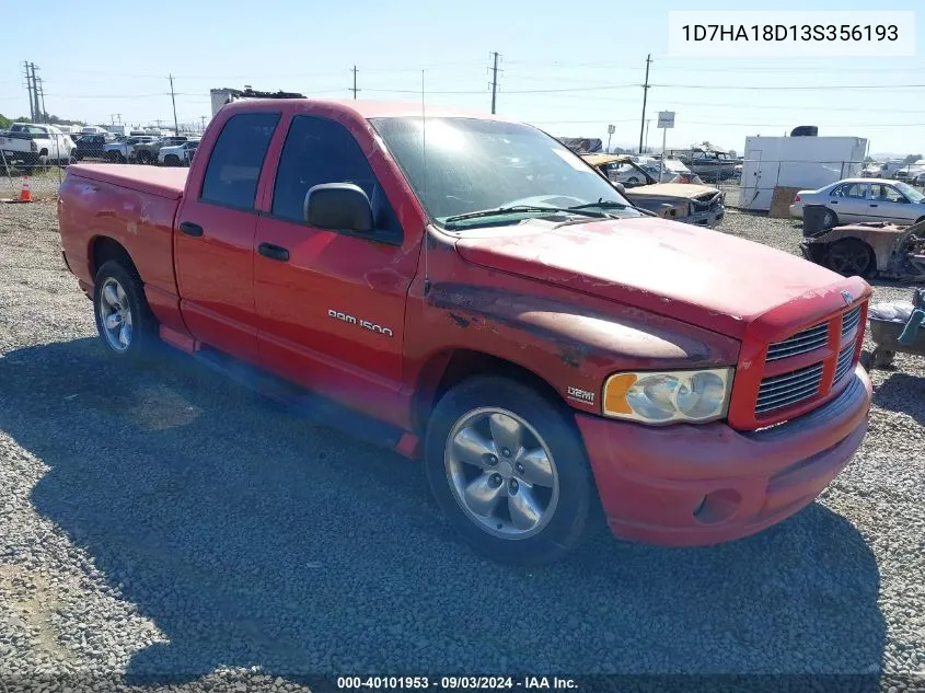 2003 Dodge Ram 1500 Slt/Laramie/St VIN: 1D7HA18D13S356193 Lot: 40101953