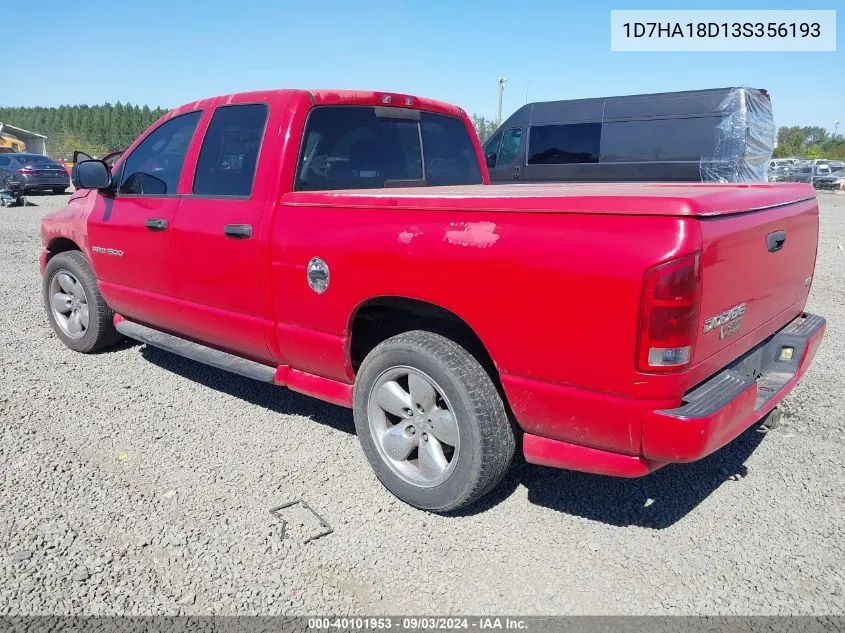 2003 Dodge Ram 1500 Slt/Laramie/St VIN: 1D7HA18D13S356193 Lot: 40101953