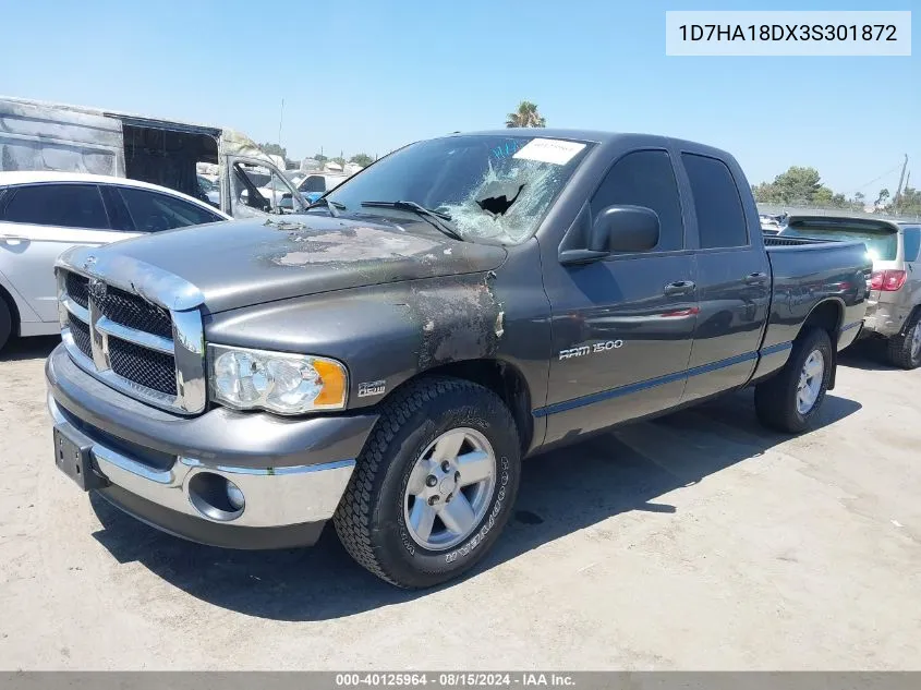 2003 Dodge Ram 1500 Slt/Laramie/St VIN: 1D7HA18DX3S301872 Lot: 40125964