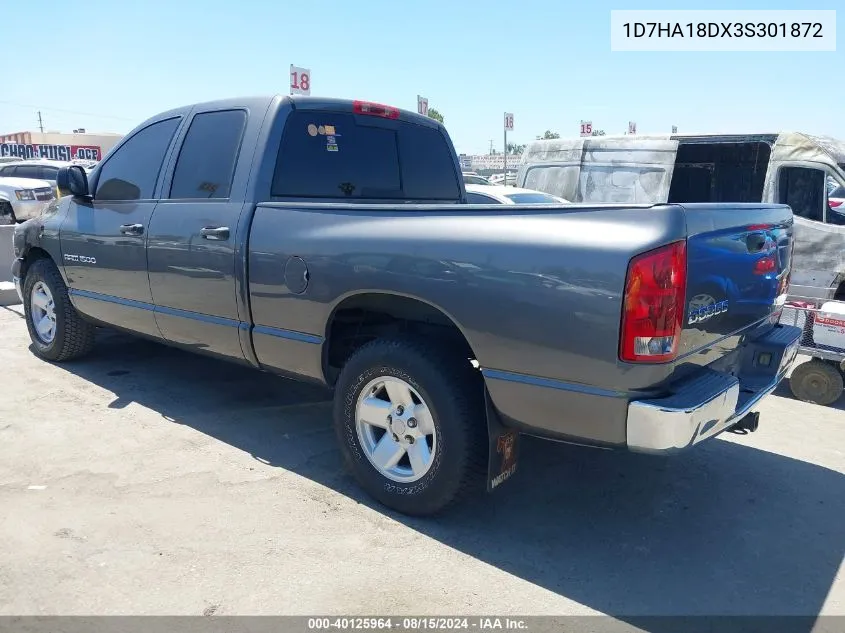 2003 Dodge Ram 1500 Slt/Laramie/St VIN: 1D7HA18DX3S301872 Lot: 40125964