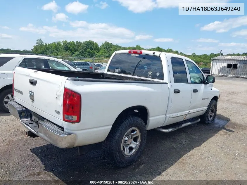 2003 Dodge Ram 1500 Slt/Laramie/St VIN: 1D7HA18D63J649240 Lot: 40150281