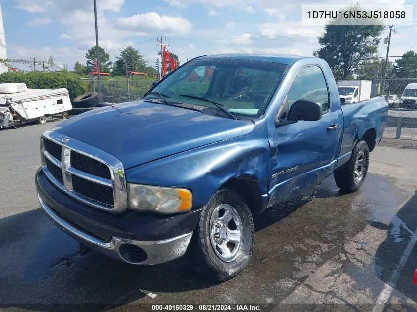 2003 Dodge Ram 1500 Slt/Laramie/St VIN: 1D7HU16N53J518058 Lot: 40150329