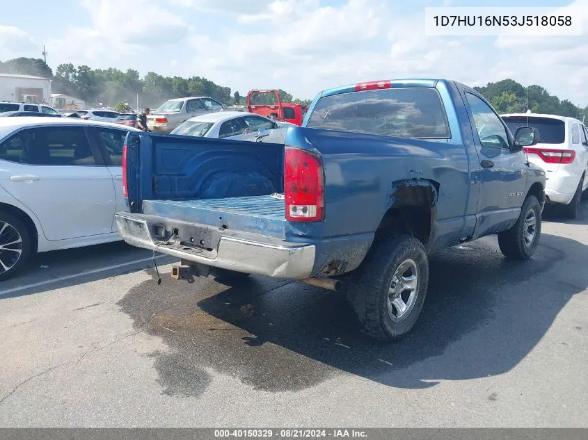 2003 Dodge Ram 1500 Slt/Laramie/St VIN: 1D7HU16N53J518058 Lot: 40150329