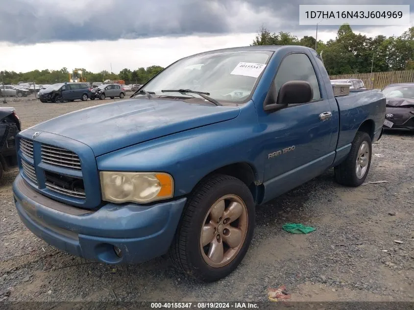 2003 Dodge Ram 1500 Slt/Laramie/St VIN: 1D7HA16N43J604969 Lot: 40155347