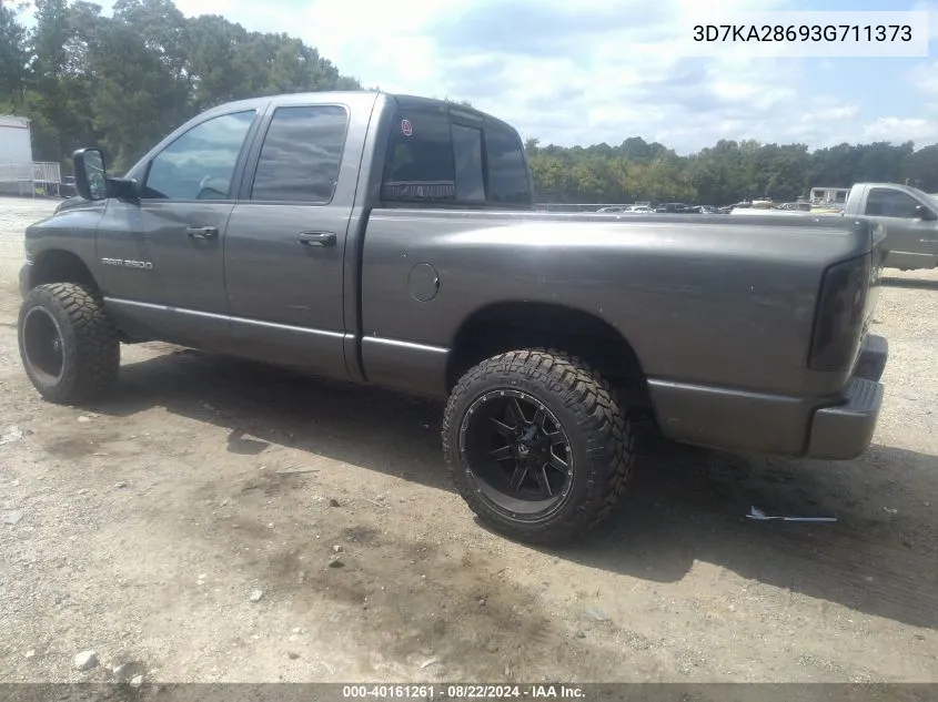 2003 Dodge Ram 2500 Slt/Laramie/St VIN: 3D7KA28693G711373 Lot: 40161261