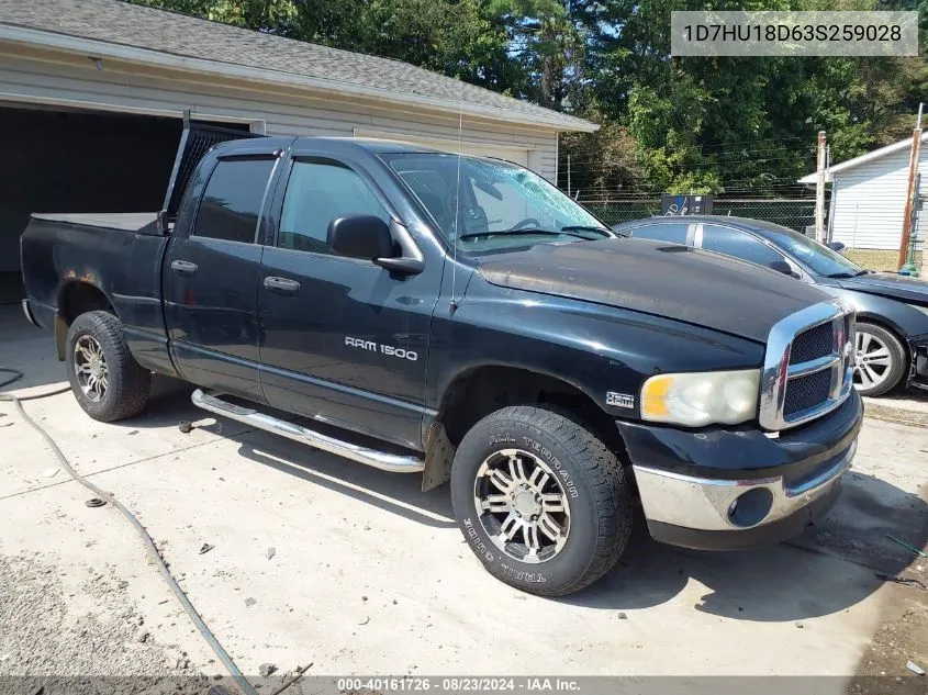 2003 Dodge Ram 1500 Slt/Laramie/St VIN: 1D7HU18D63S259028 Lot: 40161726